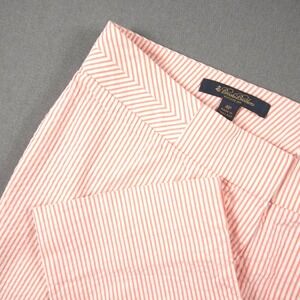 Brooks Brothers Natalie Fit Seersucker Stretch Pants Women 4 Petite Pink Striped